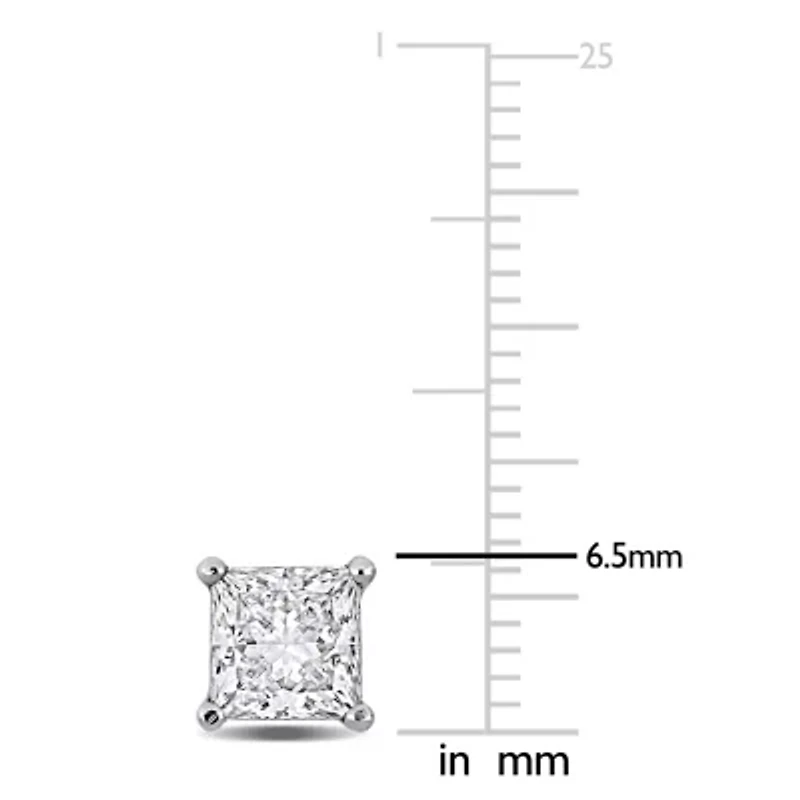 Lab Created Lab Grown Diamond Stud Earrings in 14k White Gold