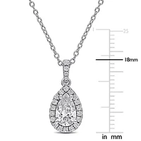 Lab Created Lab Grown Diamonds Pendant With Chain in Sterling Silver, 17"