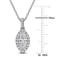 Lab Created Lab Grown Diamonds Pendant With Chain in Sterling Silver, 17"
