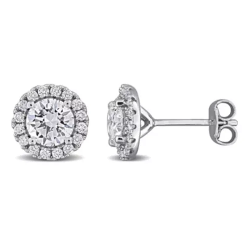 Lab Created Lab Grown Diamond Stud Post Earrings in Sterling Silver