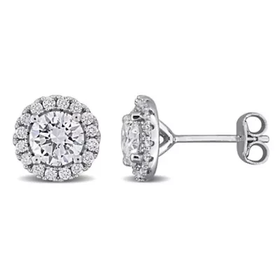 Lab Created Lab Grown Diamond Stud Post Earrings in Sterling Silver