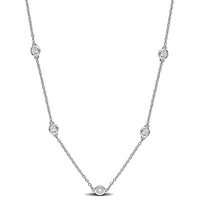 Lab Created Lab Grown Diamond Necklace in Sterling Silver, 16"