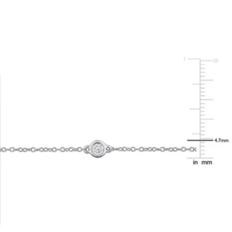 Lab Created Lab Grown Diamond Necklace in Sterling Silver, 16"