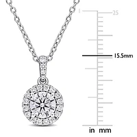 Lab Created Lab Grown Diamond Pendant With Chain in Sterling Silver, 17"