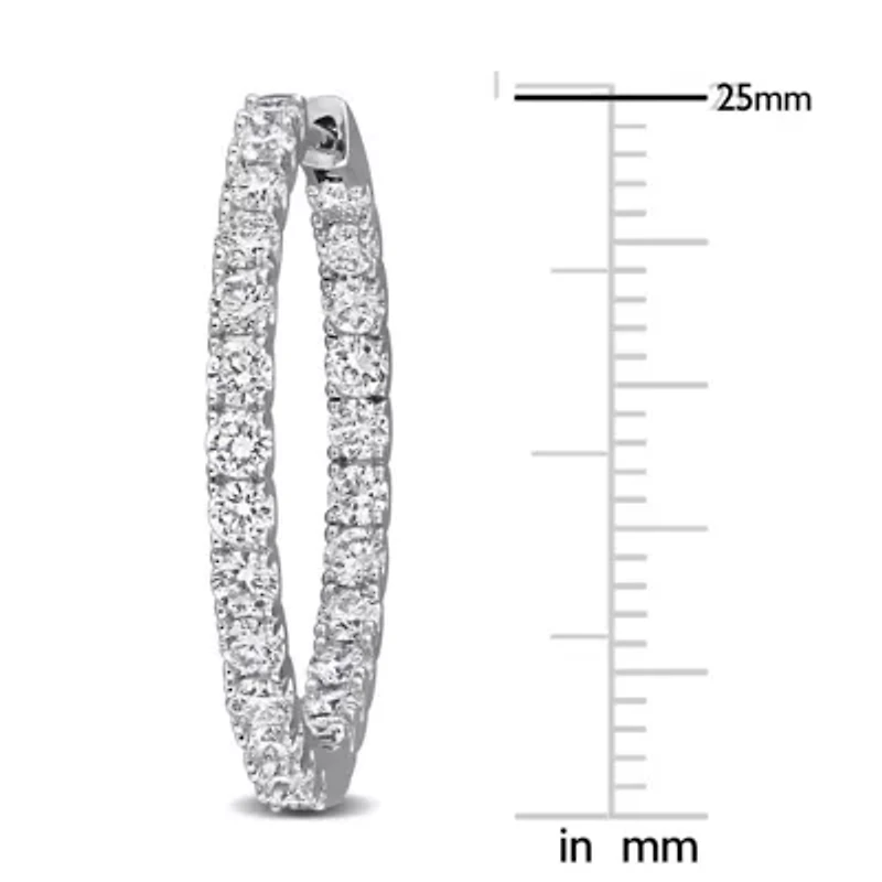 Lab Created Lab Grown Diamond Hoop Earrings in Sterling Silver
