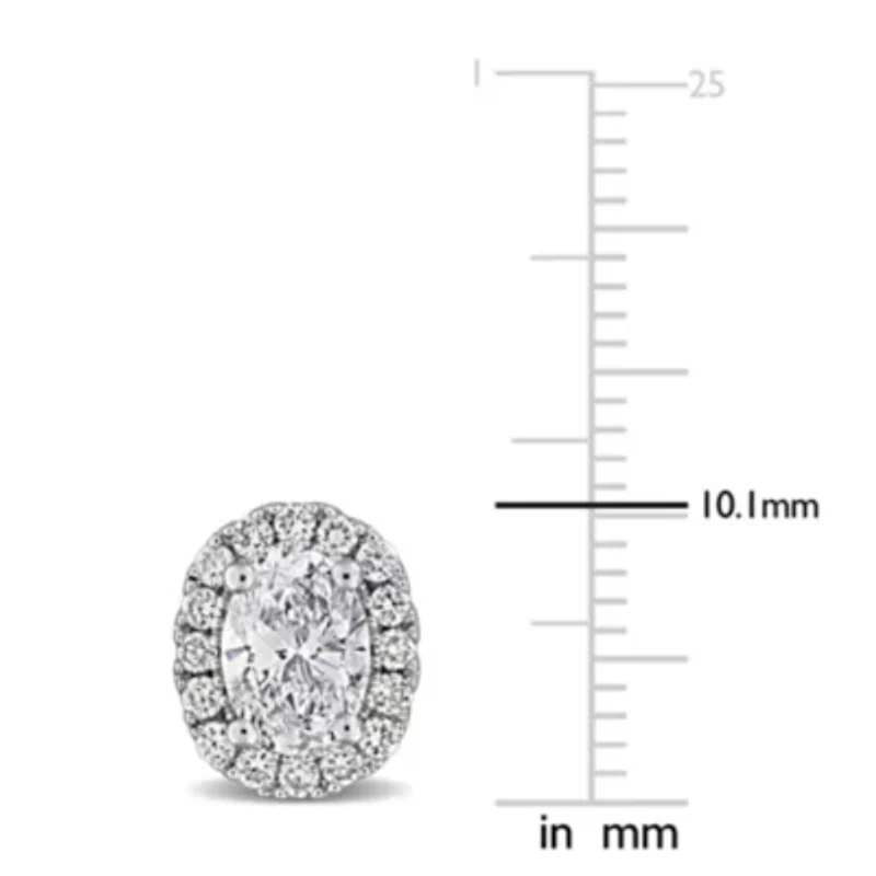 Lab Created Lab Grown Diamonds Stud Post Earrings in Sterling Silver