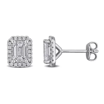 Lab Created Lab Grown Diamonds Stud Post Earrings in Sterling Silver