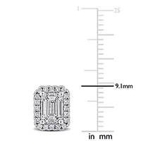 Lab Created Lab Grown Diamonds Stud Post Earrings in Sterling Silver