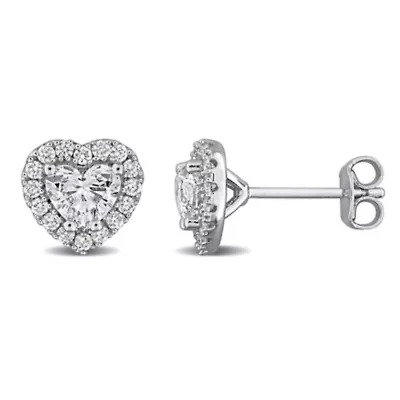 Lab Created Lab Grown Diamonds Stud Post Earrings in Sterling Silver