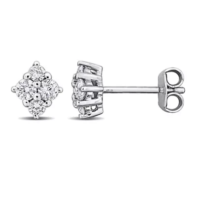 Lab Created Lab Grown Diamond Stud Post Earrings in Sterling Silver