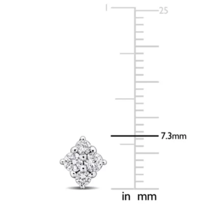 Lab Created Lab Grown Diamond Stud Post Earrings in Sterling Silver