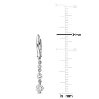 Lab Created Lab Grown Diamond LeverBack Earrings in Sterling Silver