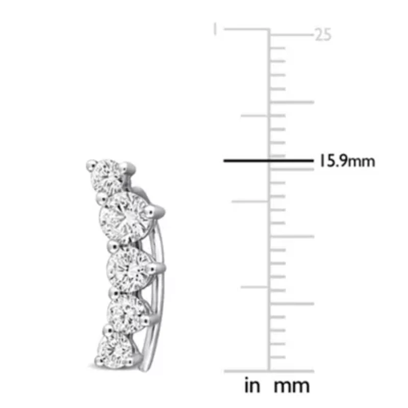 Lab Created Lab Grown Diamond Charm Earrings in Sterling Silver