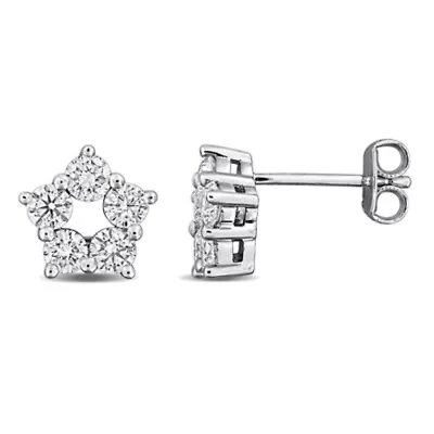 Lab Created Lab Grown Diamond Stud Post Earrings in Sterling Silver
