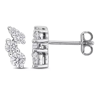 Lab Created Lab Grown Diamond Stud Post Earrings in Sterling Silver