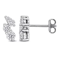 Lab Created Lab Grown Diamond Stud Post Earrings in Sterling Silver