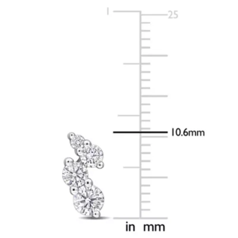 Lab Created Lab Grown Diamond Stud Post Earrings in Sterling Silver