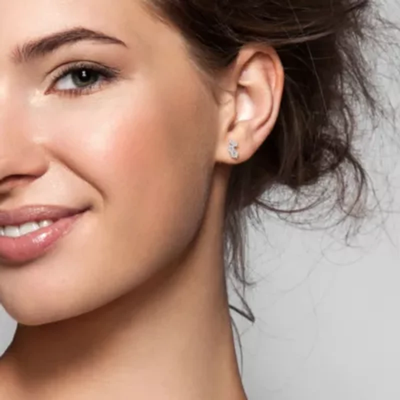 Lab Created Lab Grown Diamond Stud Post Earrings in Sterling Silver