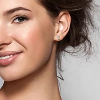 Lab Created Lab Grown Diamond Stud Post Earrings in Sterling Silver