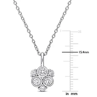 Lab Created Lab Grown Diamond Pendant With Chain in Sterling Silver, 17"
