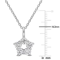 Lab Created Lab Grown Diamond Pendant With Chain in Sterling Silver, 17"