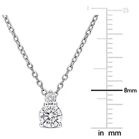 Lab Created Lab Grown Diamond Pendant With Chain in Sterling Silver, 17"