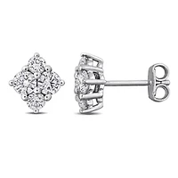 Lab Created Lab Grown Diamond Stud Post Earrings in Sterling Silver