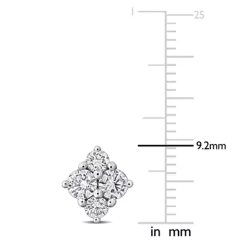 Lab Created Lab Grown Diamond Stud Post Earrings in Sterling Silver