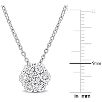 Lab Created Lab Grown Diamond Pendant With Chain in Sterling Silver, 17"