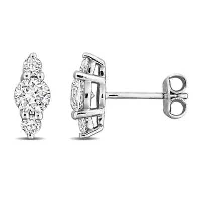 Lab Created Lab Grown Diamond Stud Post Earrings in Sterling Silver