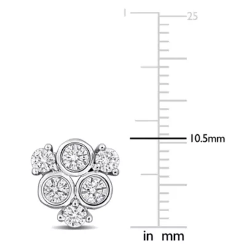Lab Created Lab Grown Diamond Stud Post Earrings in Sterling Silver