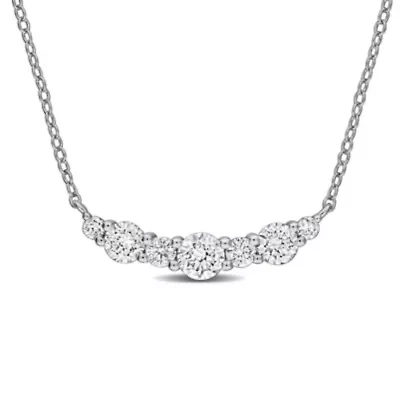 Lab Created Lab Grown Diamond Necklace in Sterling Silver, 17"