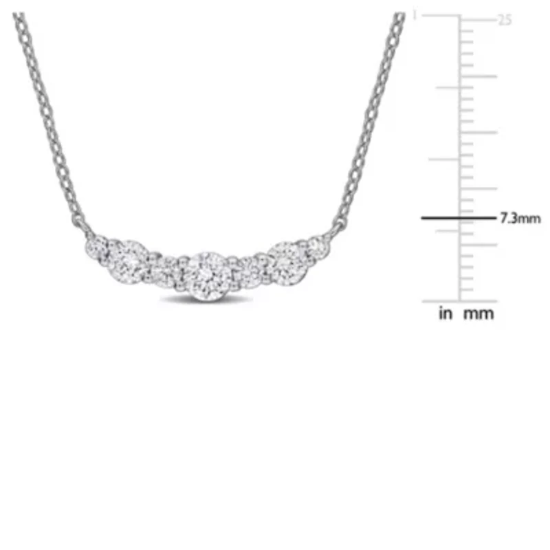 Lab Created Lab Grown Diamond Necklace in Sterling Silver, 17"