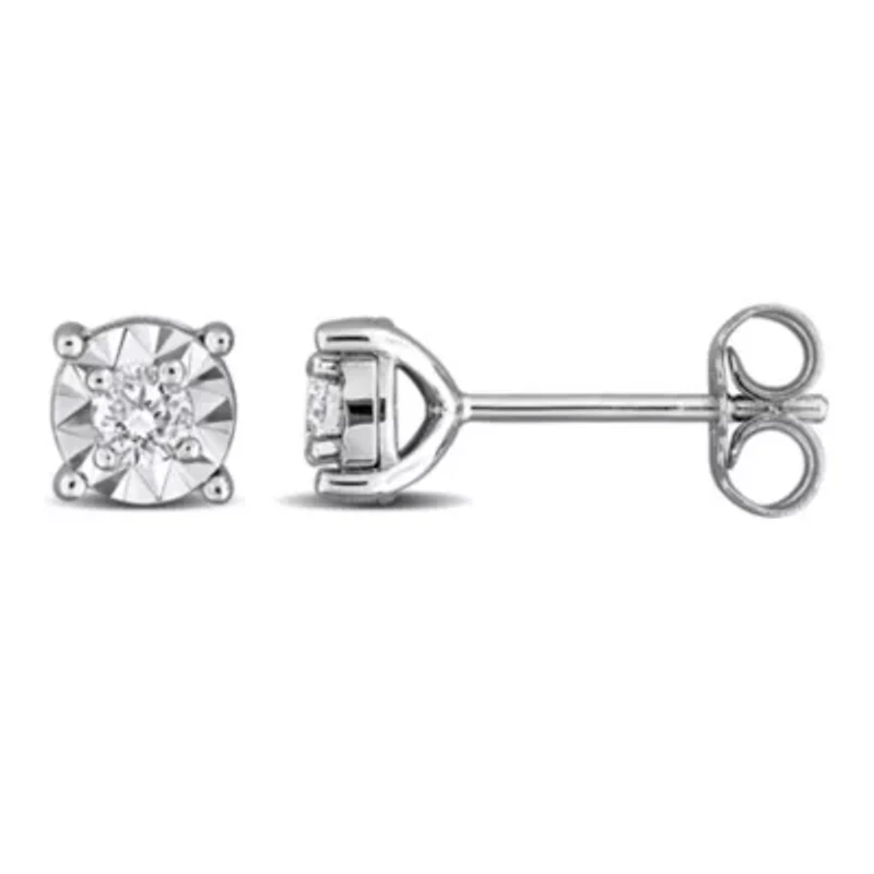 Lab Created Lab Grown Diamond Stud Post Earrings in Sterling Silver