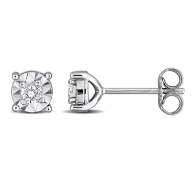Lab Created Lab Grown Diamond Stud Post Earrings in Sterling Silver