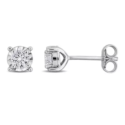 Lab Created Lab Grown Diamond Stud Post Earrings in Sterling Silver