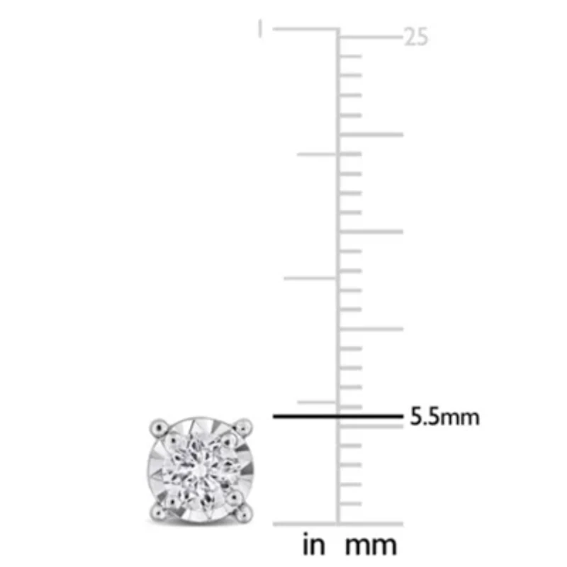 Lab Created Lab Grown Diamond Stud Post Earrings in Sterling Silver