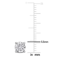 Lab Created Lab Grown Diamond Stud Post Earrings in Sterling Silver