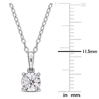 Lab Created Lab Grown Diamond Pendant With Chain in Sterling Silver