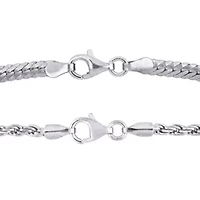2 Piece Set of Herringbone & Rope Bracelets in Sterling Silver, 7.5"