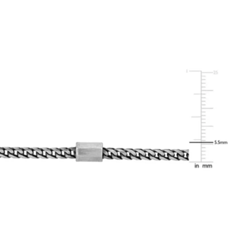 2 Piece Set of Franco Link Necklace & Anklet in Sterling Silver, 20" & 9"