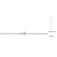 2 Piece Set of Rolo Chain Four Heart Charm Station Necklace & Bracelet in Sterling Silver - 16.5"+1" Ext. & 7"+1"Ext.