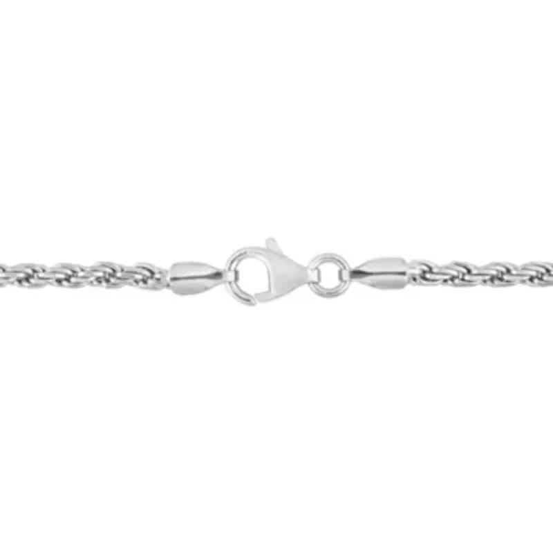 2 Piece Set of Men's 2.2mm Rope Chain Necklace & Bracelet in Sterling Silver, 20" & 9"
