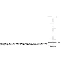 2 Piece Set of Men's 2.2mm Rope Chain Necklace & Bracelet in Sterling Silver, 20" & 9"