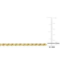 2 Piece Set of Men's 2.2mm Rope Chain Necklace & Bracelet in Yellow Plated Sterling Silver - 20" & 9"