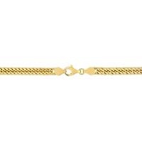2 Piece Set of 5.5mm Double Curb Link Chain Necklace & Anklet in Yellow Plated Sterling Silver, 18" & 9"