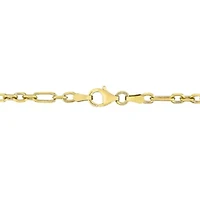 2 Piece Set of 3mm Diamond Cut Figaro Chain Necklace & Anklet in Yellow Plated Sterling Silver, 18" & 9"