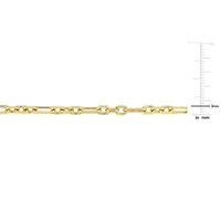 2 Piece Set of 3mm Diamond Cut Figaro Chain Necklace & Anklet in Yellow Plated Sterling Silver, 18" & 9"