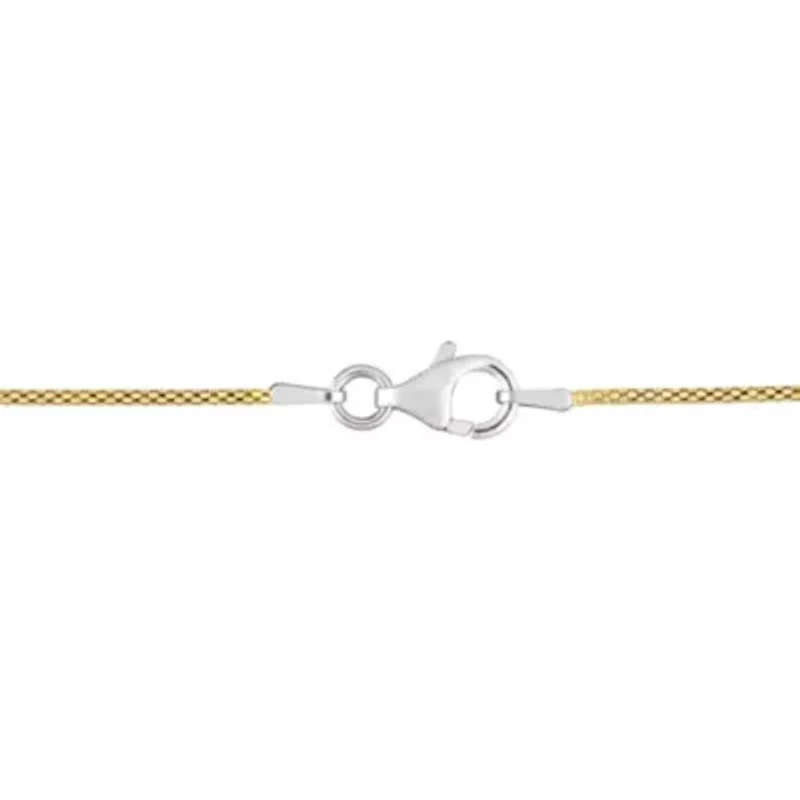 2 Piece Set of 6mm Ball Station Chain Necklace & Bracelet in Yellow & White Plated Sterling Silver, 16" & 7.5"