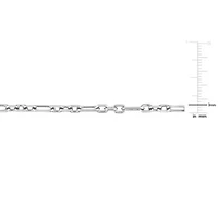 2 Piece Set of Men's 3mm Figaro Rolo Necklace & Bracelet in Sterling Silver, 20" & 9"